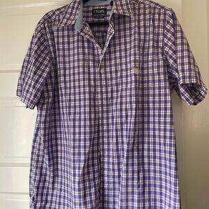 Chaps Men's Purple Plaid Button Down Shirt NWOT